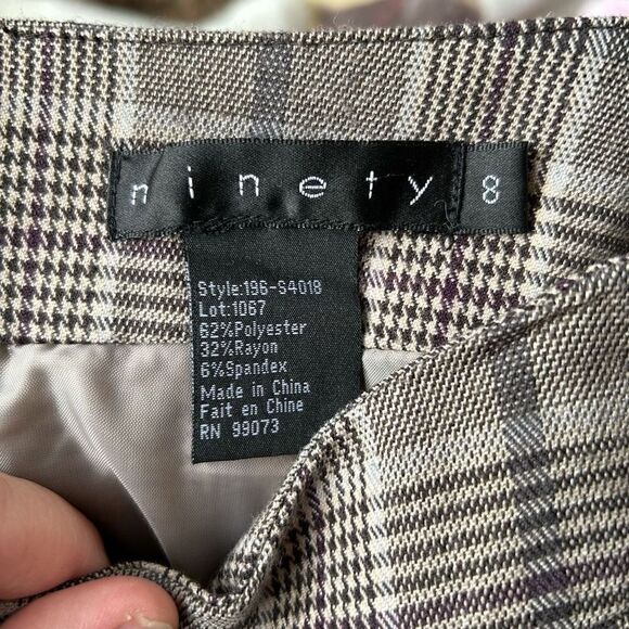 90’s Ninety Box Pleaded Plaid Knee Length Skirt 8 - Picture 7 of 10